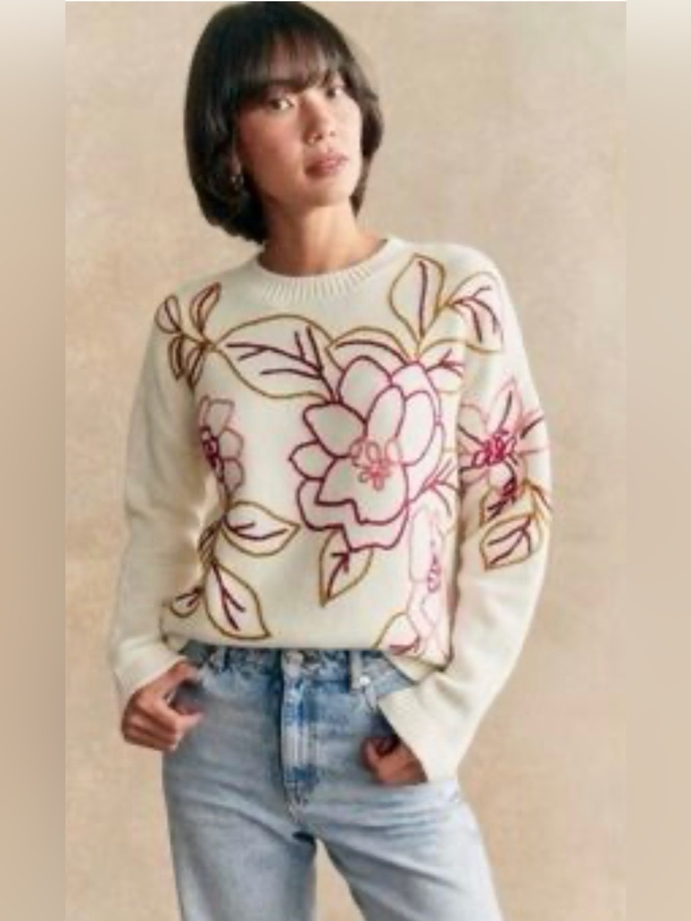 Sezane Ombline Jumper Sweater Sz L
